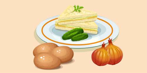 сендвічі з огірками, цибулею та яйцями