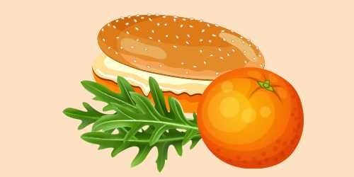 Сендвіч з руколою і апельсином