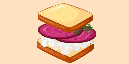 Бутерброд з буряком і сиром (творогом)