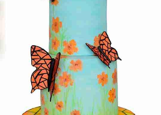 Торт з вітражними метеликами