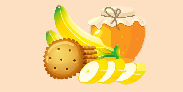 банани з крекерами та медом