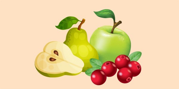 груші, журавлина, яблука